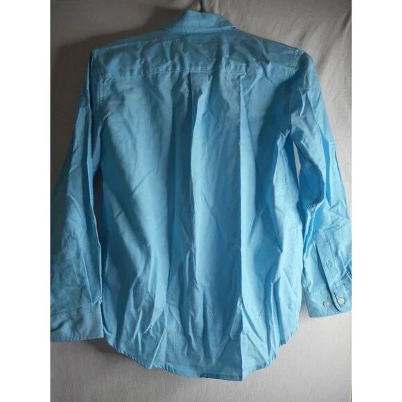 Blue cotton Long sleeve Casual Shirt Size L Youth - Picture 3 of 3